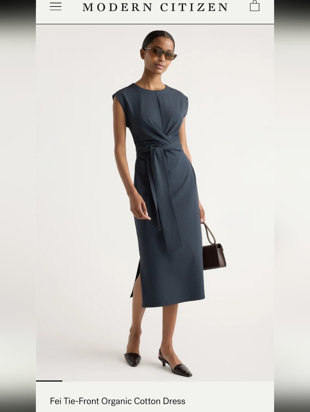 Modern Citizen Fei Tie Front Organic Cotton Dress